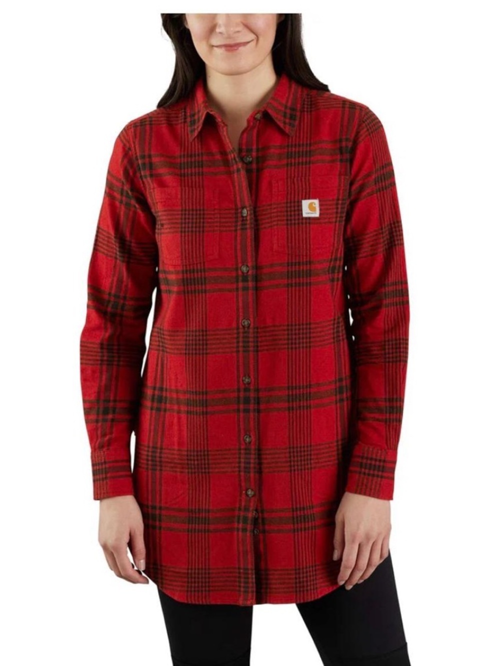 Carhartt Rugged Flex® Relaxed Fit Midweight Flannel Long-Sleeve Plaid Tunic S